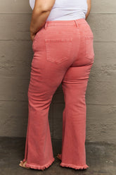 RISEN Bailey High Waist Flare Jeans with Side Slit - Chic Denim for Stylish Outfits